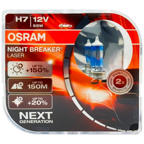 4 AMPOULE H7 12V 55W OSRAM NIGHT BREAKER LASER +130% +40M +20 - Cdiscount  Auto