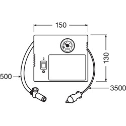 OSRAM AUTOMOBILINĖ ELEKTRINĖ POMPA 12v SU PADANGŲ SANDARIKLIU OSRAM TYREseal KIT
