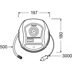 OSRAM Tyreinflate 200 AUTOMOBILINĖ ELEKTRINĖ POMPA