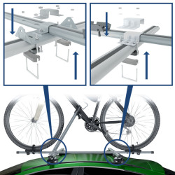 Dviračio laikiklis ant stogo Amos
