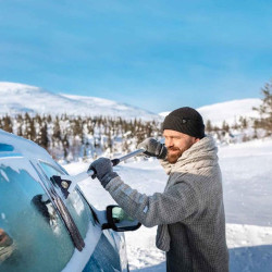 Sniego šepetys ir gramdiklis KUNGS TELE-IS su teleskopine rankena.77cm - 105cm