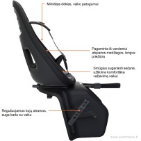 THULE YEPP NEXXT MAXI RACK MOUNT DVIRAČIO KĖDUTĖ (Juoda) Obsidian