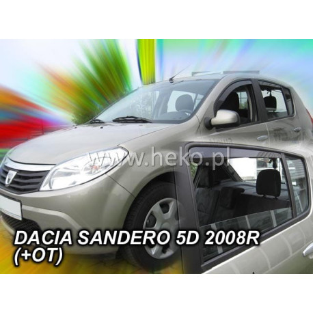 DACIA SANDERO / STEPWAY I 5 durų 2008 → 2012 (+OT) Langų vėjo deflektoriai keturioms durims