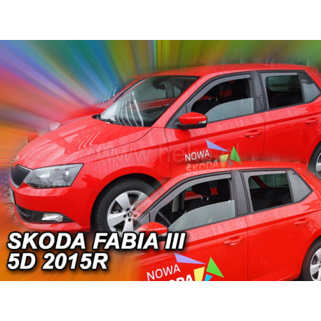 SKODA FABIA III 5 durų 2014 → 2021 (+OT) (długie) Langų vėjo deflektoriai keturioms durims