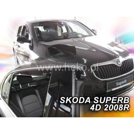 SKODA SUPERB II 4 durų 2008 → 2015 (+OT) Sedanas Langų vėjo deflektoriai keturioms durims