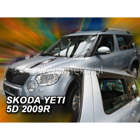 SKODA YETI 5 durų 2009 → 2018 (+OT) Langų vėjo deflektoriai keturioms durims