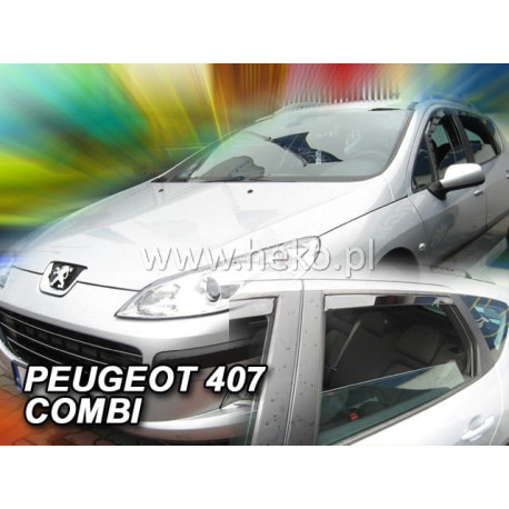 PEUGEOT 407 SW 5 durų 2004 → 2010 (+OT) Karavanas Langų vėjo deflektoriai keturioms durims