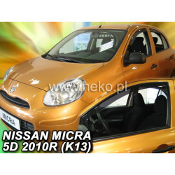 NISSAN MICRA K13 5 durų 2010 → 2017 Langų vėjo deflektoriai priekinėms durims