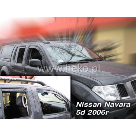 NISSAN NAVARA 4 durų 2005  → 2014 (+OT) Langų vėjo deflektoriai keturioms durims