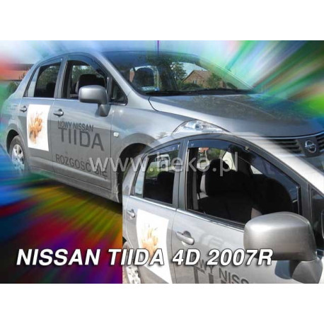 NISSAN TIIDA 4/5 durų 2007 → Langų vėjo deflektoriai priekinėms durims